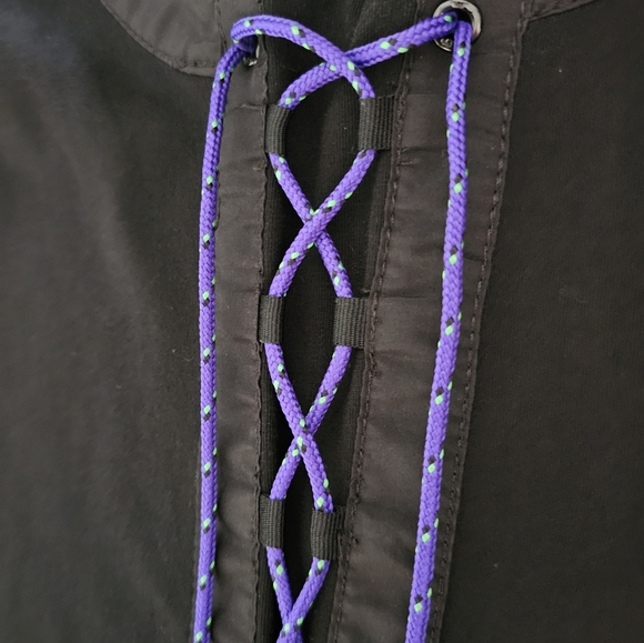 L-RL Ralph Lauren Active Shirt Womens Size‎ 1X Black Long Sleeve Kangaroo Pocket - Picture 4 of 10